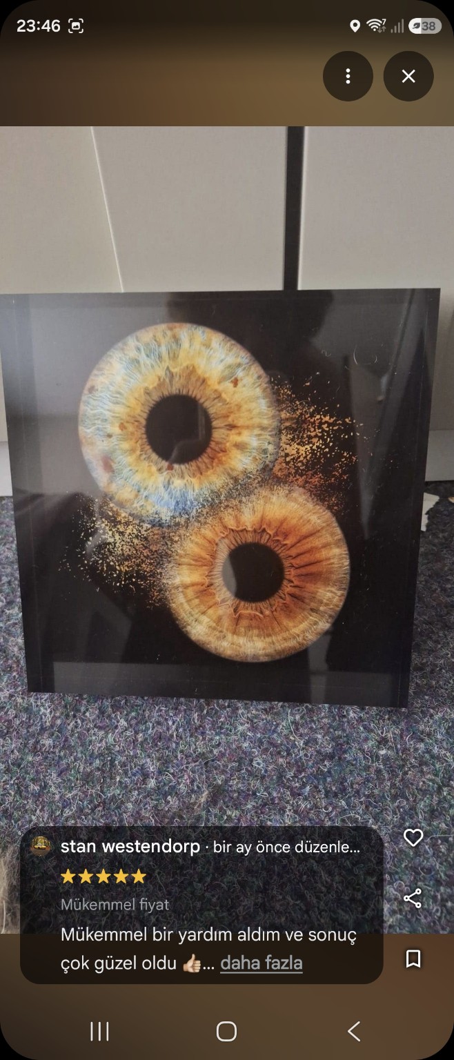 Iris-kunstwerk op de klantfoto van stan westendorp